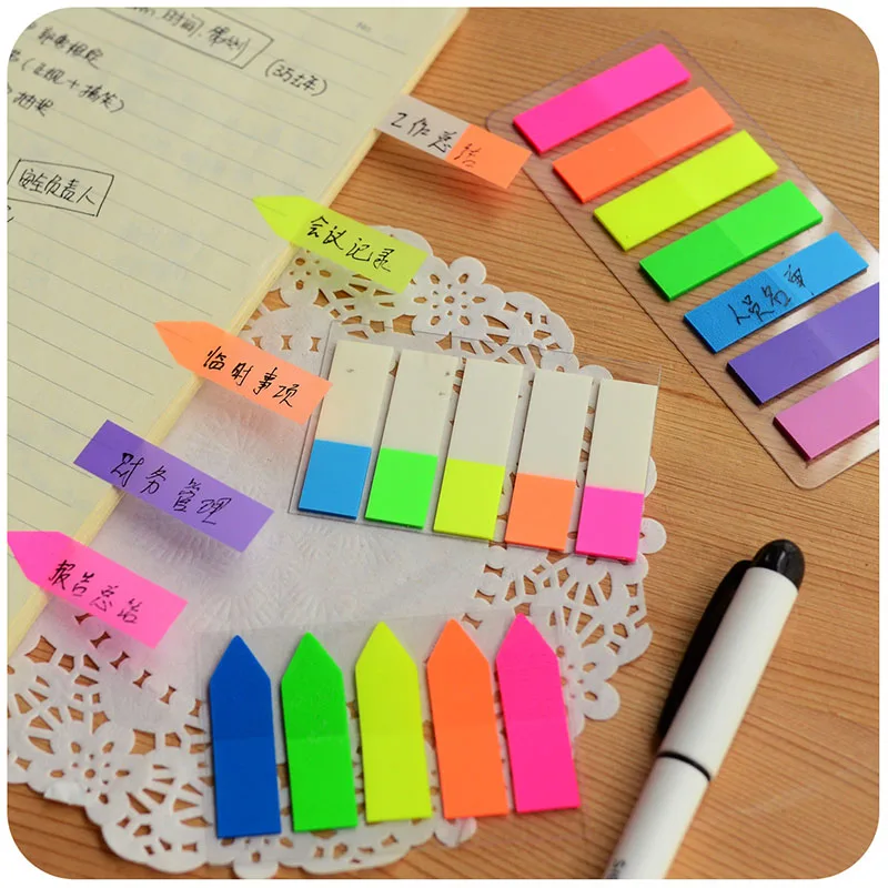 1 шт. Радуга флуоресцентный индекс блокнот заметки Kawaii стикеры Filofax блокноты для записей царапины Канцтовары офисный школьный принадлежности
