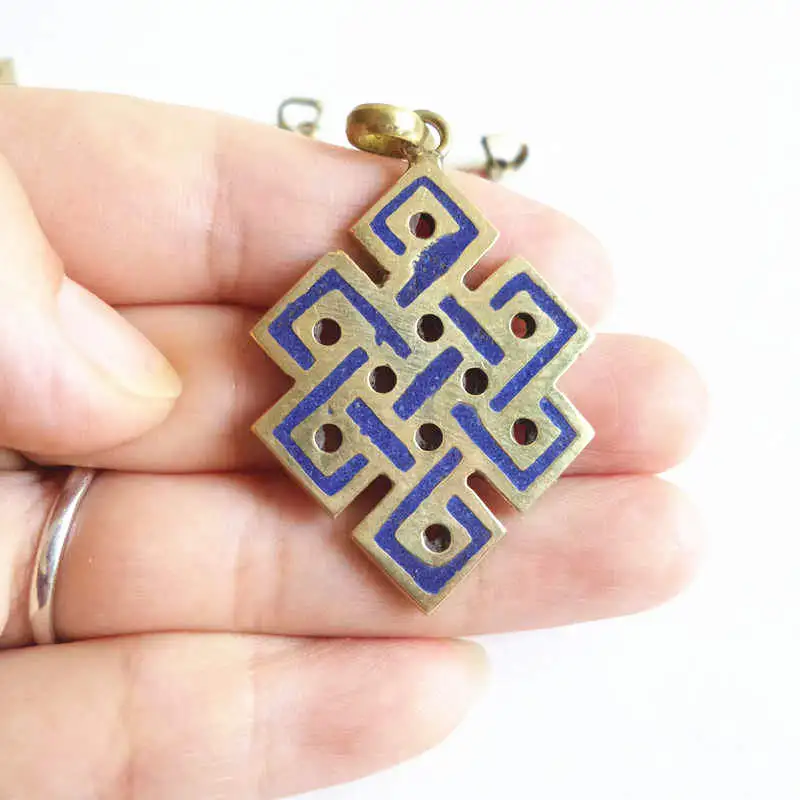 TBP751 тибетские бесконечные бриллиантовые подвески из латуни инкрустированные