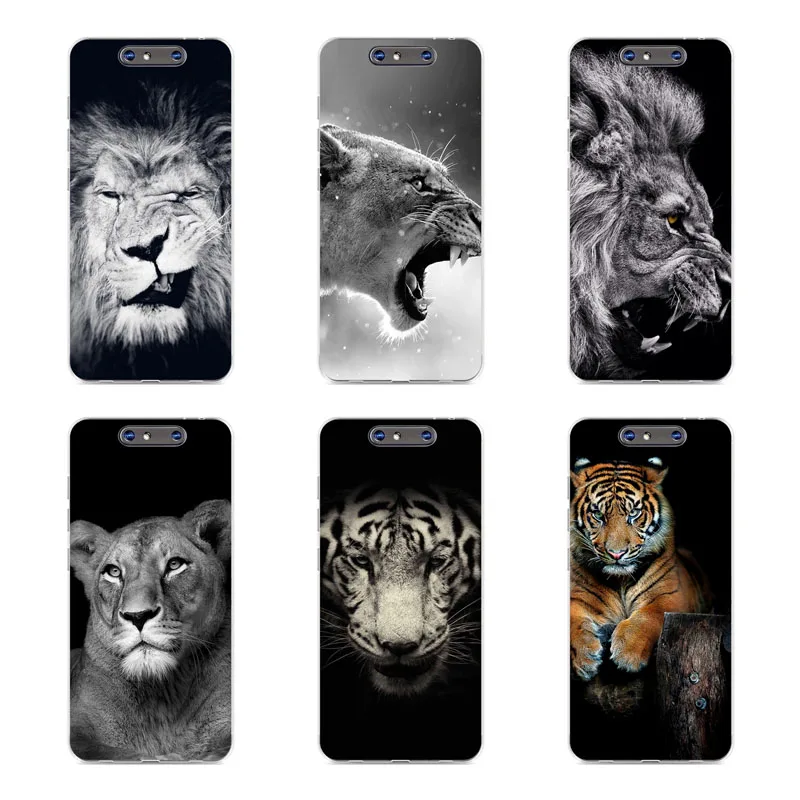 zte blade v8 Case Silicon Tigers lions Painting Soft TPU Back Cover for Protect Phone cases shell |