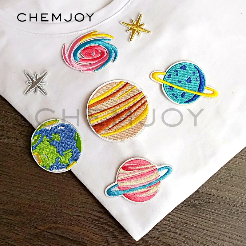 Вышитые термонаклейки планеты звезды Galaxy аппликации Симпатичные Пособия по