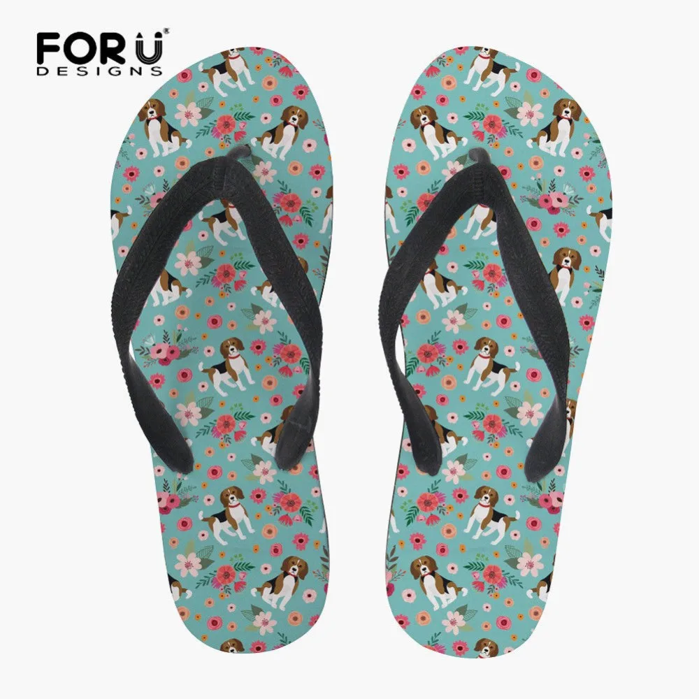 FORUDESIGNS/женские Вьетнамки с объемным рисунком собаки нескользящие домашние