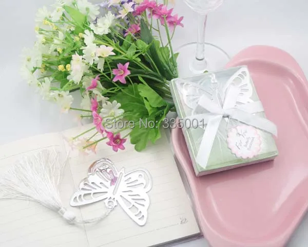

Wedding bridal shower and giveaways for guest--Butterfly Bookmark party favors gifts 50pcs/lot