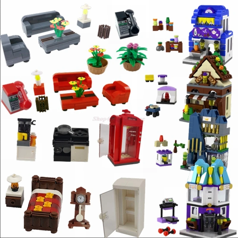 Конструктор Moc для мебели кофемашины телефона кровати холодильника дивана