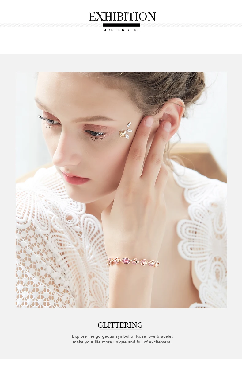 CDE женский золотой браслет ювелирные изделия украшенные кристаллами от Swarovski браслет регулируемый браслет розовое золото ювелирные изделия для он