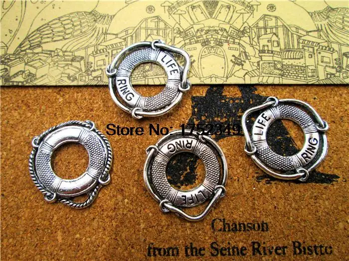 15 шт.-подвески в виде спасательного кольца, подвески в античном стиле из тибетского серебра, подвески для спасения, изготовление ювелирных изделий 22x24 м