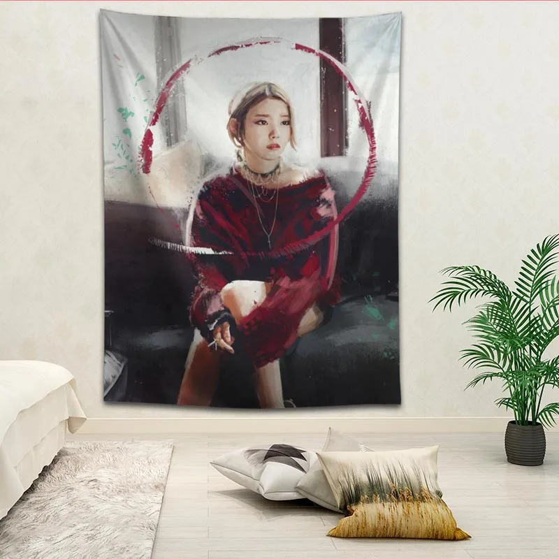 KPOP IU гобелены для гостиной спальни Висячие настенные гобелены домашний декор в стиле ретро Йога пляжный коврик логотип на заказ