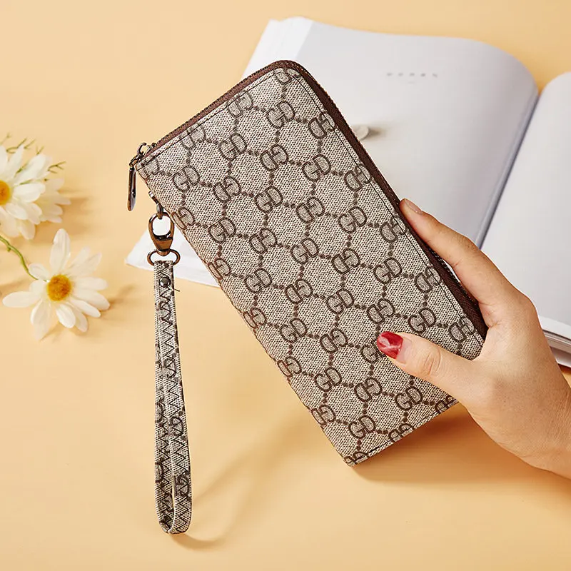 Long Wallet7 Женский кошелек из искусственной кожи, большой дизайн, клатч, Женский кошелек из воловьей кожи, прошитая пряжка, модная сумка для мобильного телефона - Цвет: Long Wallet7
