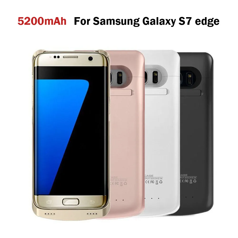 5200 мАч Внешний аккумулятор чехол для Samsung Galaxy S7 Edge запасной с подставкой |