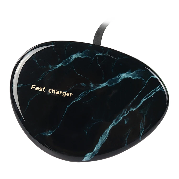 Black marble Lewoer Qi Беспроводное зарядное устройство для iPhone Xs Max X 8 10 Вт быстрая Беспроводная зарядная панель для samsung S10 S9 Xiaomi mi 9 mi X 3 - Цвет: Black marble