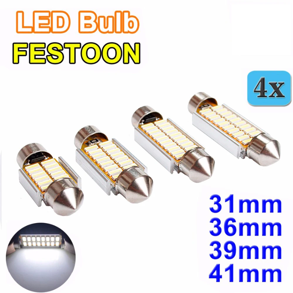 Flytop 31 мм 36 39 42 гирлянда светодиодный светильник C5W C10W CANBUS без ошибок белый цвет 4014