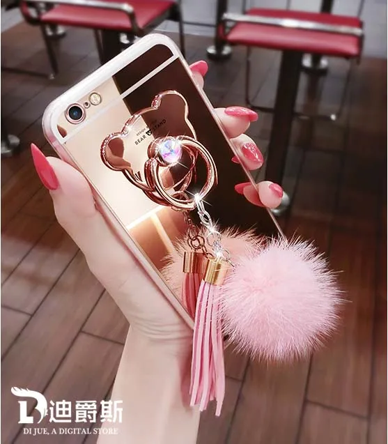 Мягкий силиконовый кольцо зеркало случае Coque чехол для Huawei P9 P10 lite плюс P8 Lite 2017