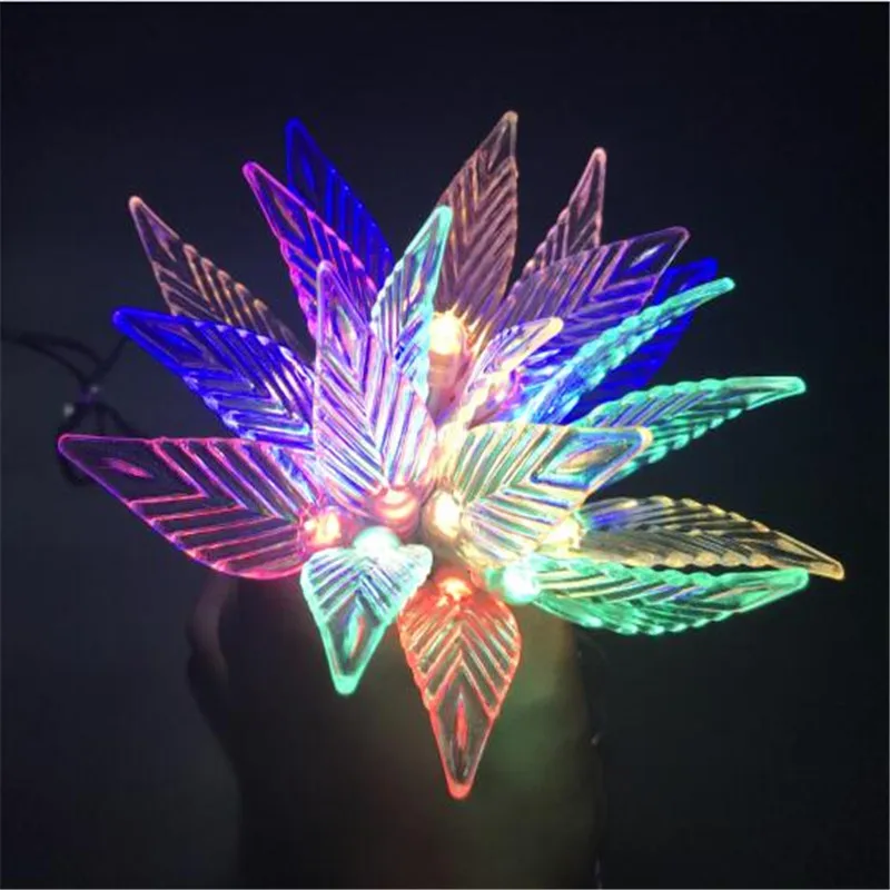 3 м 20LED батарея листья гирлянды пластиковые украшения для рождественской елки