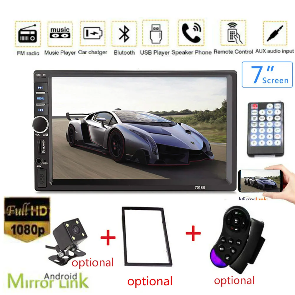 2 Din General 7 ''дюймовый ЖК сенсорный экран автомобильный радиоплеер Bluetooth аудио