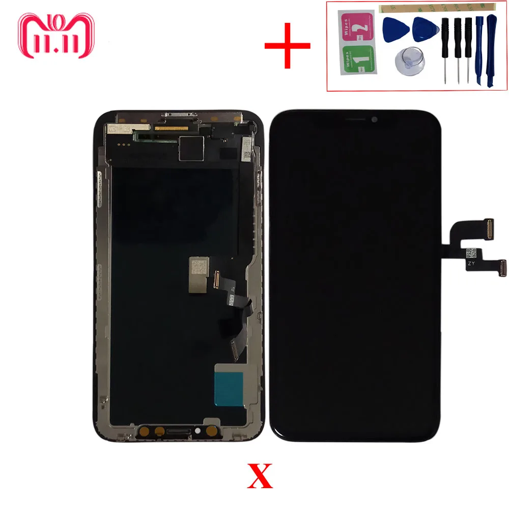 GX OLED для iPhone X LCD дисплей AMOLED OEM сенсорный экран дигитайзер Запасные части в сборе с