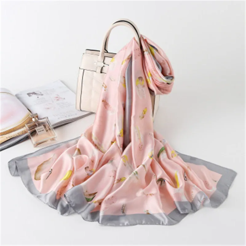 

Women Chiffon Scarf Soft Thin Chiffon Silk Scarf Flower Printed Silk Scarves Wrap Shawl Scarves Female Size