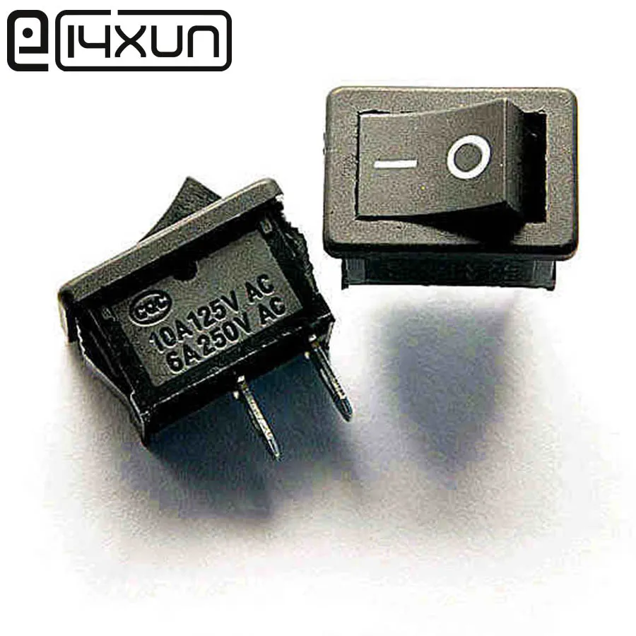 4 шт. KCD1-101 клавишный переключатель черный 2Pin On Off кулисный выключатель питания AC