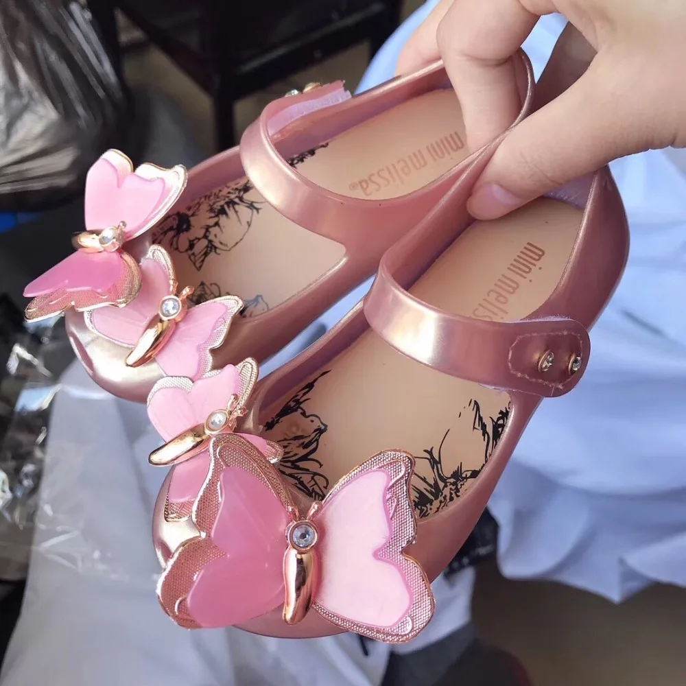 Melissa Original 2020 босоножки с бабочками для девочек прозрачные сандалии бантом