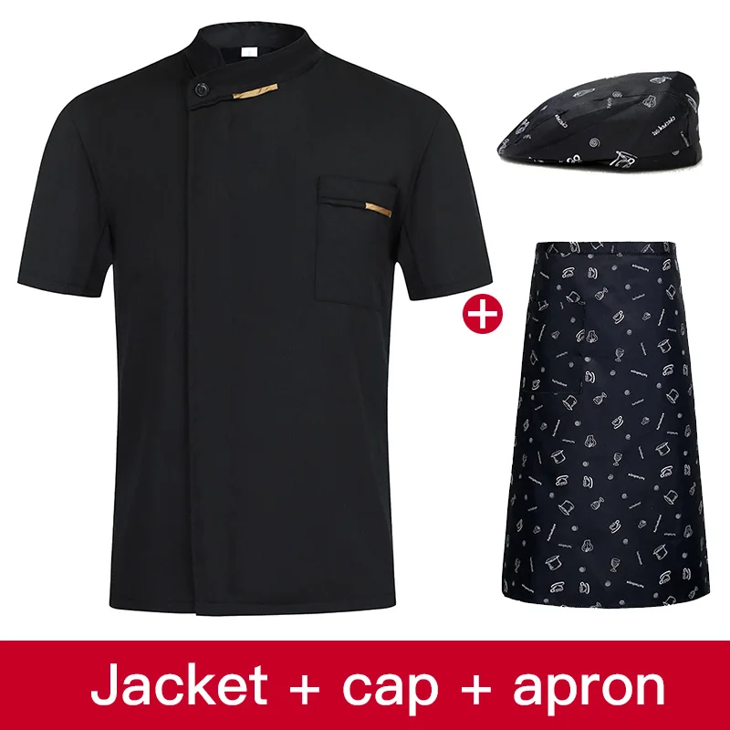 Однобортная форма шеф-повара летняя дышащая с коротким рукавом повседневная для