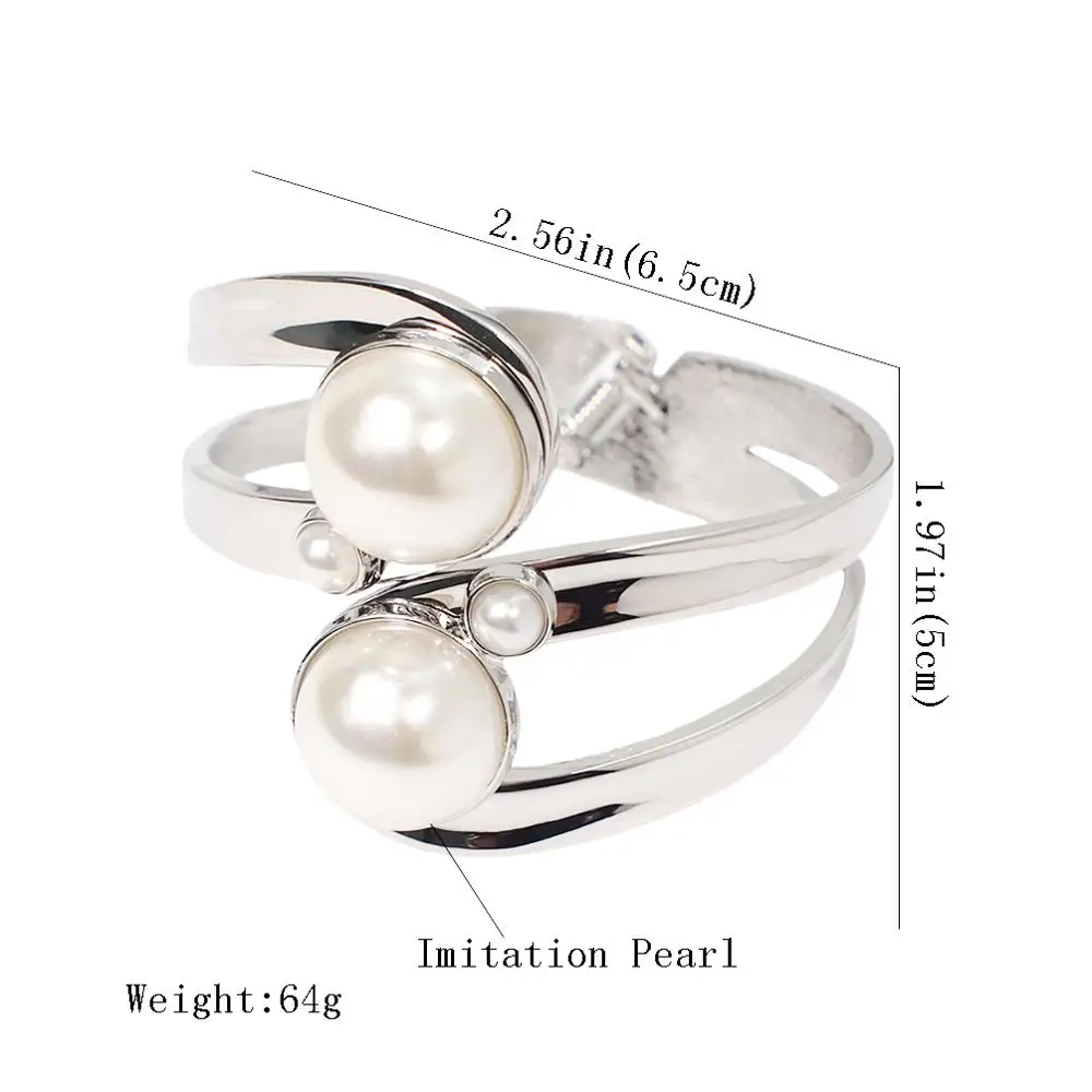 MANILAI браслеты из сплава с имитацией жемчуга для женщин аксессуары металлические