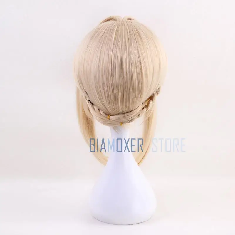 Фиолетовый эвергарден Длинный Конский хвост оплетка булочка челка блонд Косплей