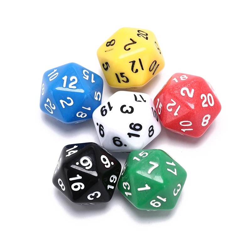 6 шт. акриловые D20 кубики смешанные цвета Ktv Fun игральные кости настольная игра
