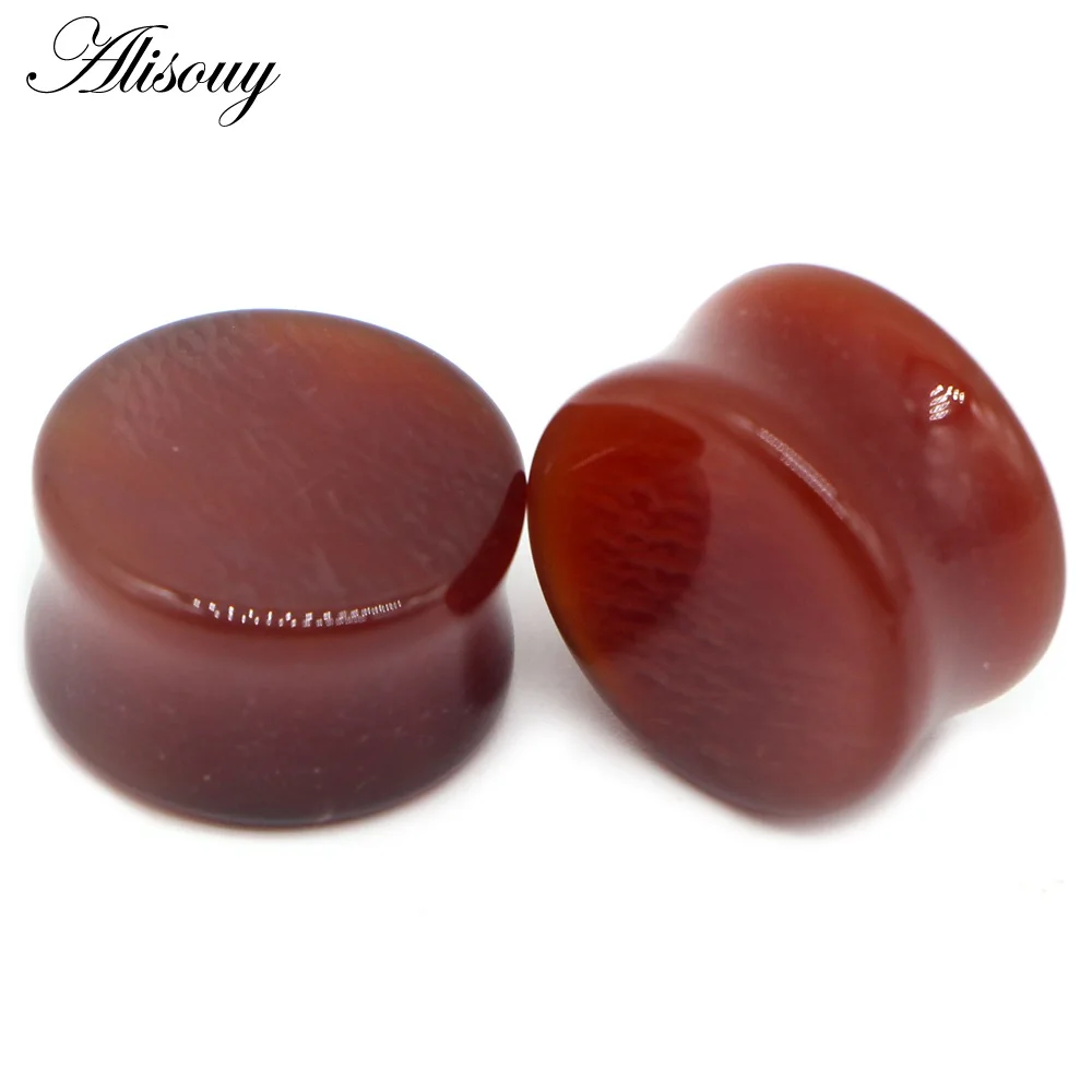 Alisouy, 2 шт, камень, пробка для уха, туннель, пирсинг, серьги, измерительные приборы, пирсинг, ушные носилки, беруши, пирсинг, ювелирные изделия, 6-16 мм - Окраска металла: EM0881J