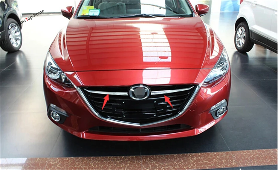 Yimaautoпланки переоборудование экстерьера комплект подходит для Mazda 3 ABS Хром Передняя гоночная решетка гриль полоса крышка отделка