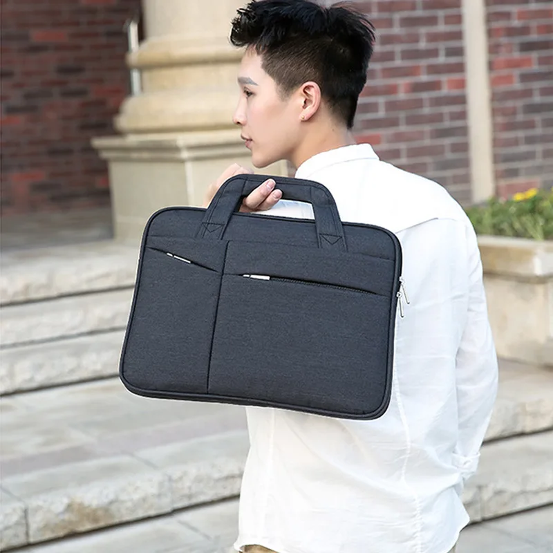 Мужской простой портфель из ткани Оксфорд 16 дюймов водонепроницаемая