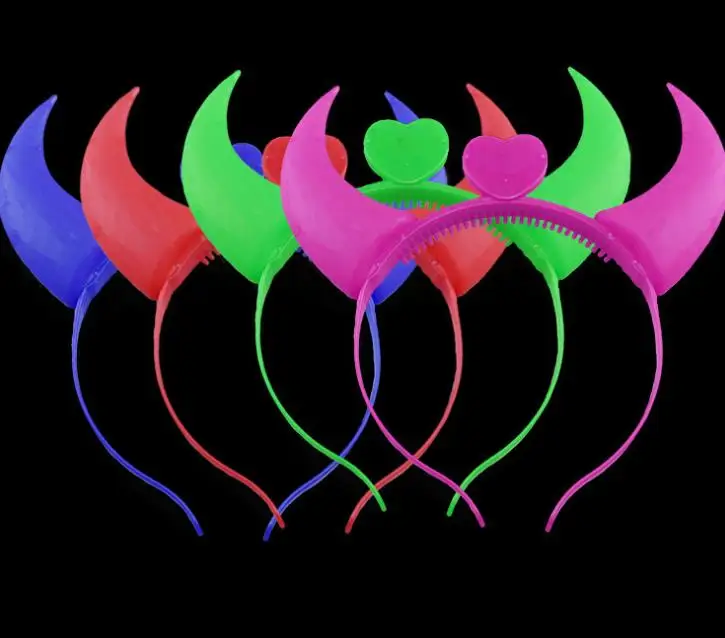 Светящаяся головная повязка с ангелом дьяволом модное платье Вечерние мигающий