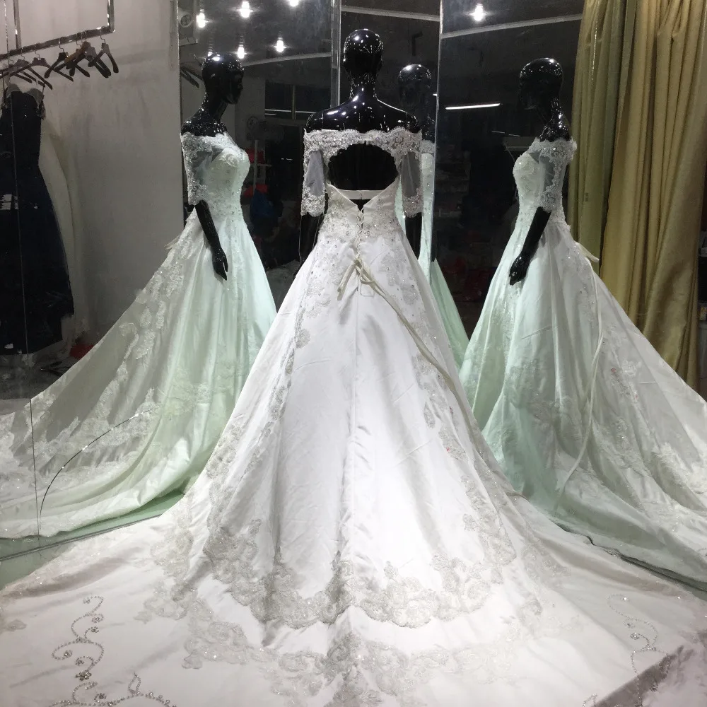 Vestido De Noiva 2017 Роскошная обувь с украшением в виде кристаллов Свадебные платья