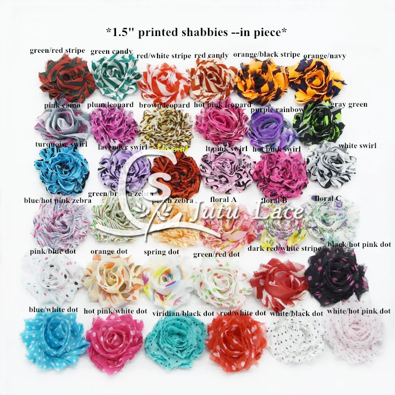 500 pcs/lot 1.5'' print mini Shabby Rose trim Flower rose Trim Wholesale Fabric | Аксессуары для одежды
