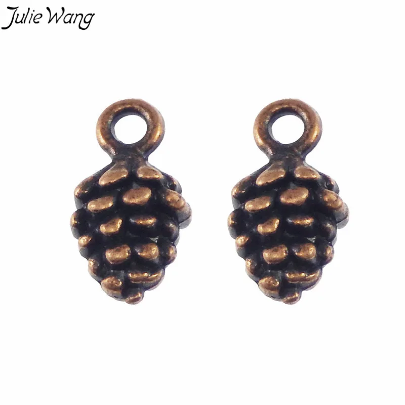 Julie Wang 40 шт. оптовая продажа Медный Тон Pinecone Очаровательная подвеска из сплава