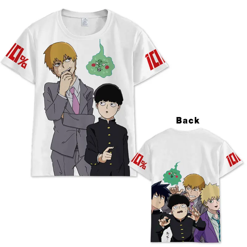 Новая футболка с аниме Mob Psycho 100 Kageyama Shige Mobu Saiko Hyaku, мужская и женская футболка с коротким рукавом, летние топы с героями мультфильмов, футболка унисекс