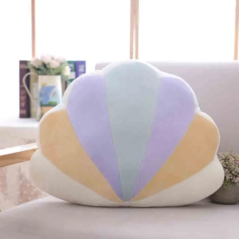 shell 45x35cm Lucky Boy Sunday цветная Луна радуга звезда облако раковины плюшевые подушки детские плюшевые игрушки Мягкий Диван Подушка детская подушка для сна подарок - Цвет: shell 45x35cm