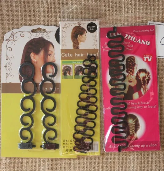 3 стиля/лот Волшебная заколка для волос Braider Stylist Queue Twist заплетать волосы в косу оплетка DIY прическа аксессуары для укладки волос - Цвет: 3 styles braider