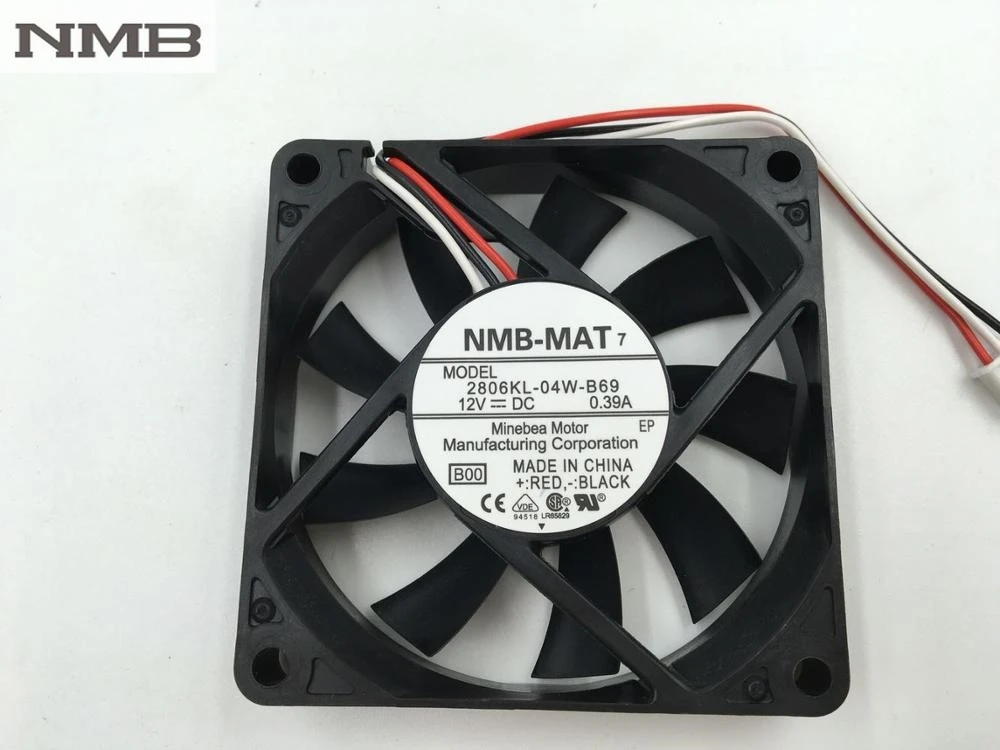 Блок питания для шасси NMB 2806KL-04W-B69, 12 В, 0,39a, 3-контактный Вентилятор охлаждения