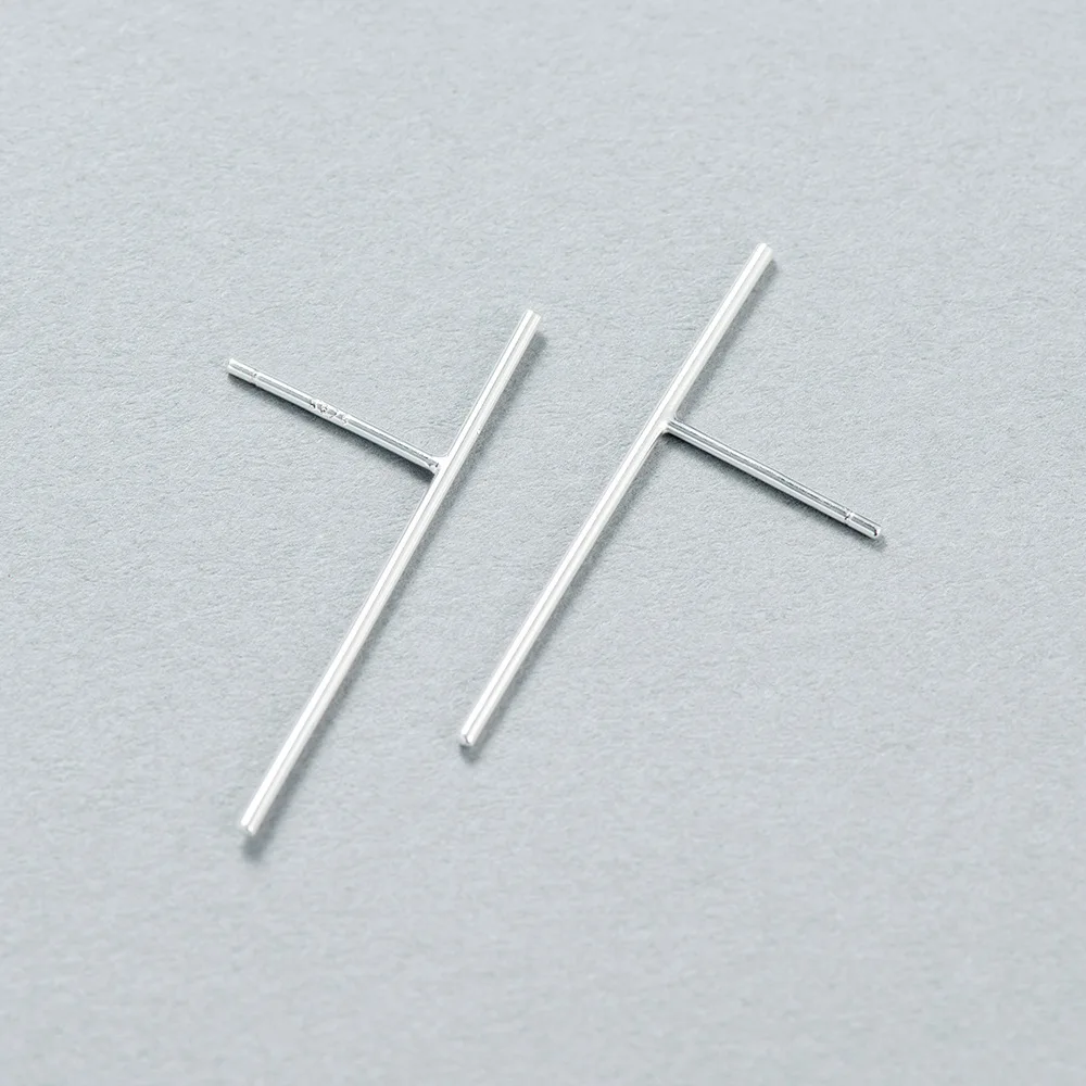 Женские гипоаллергенные серьги гвоздики из серебра 100% пробы|hypoallergenic stud earrings|bar