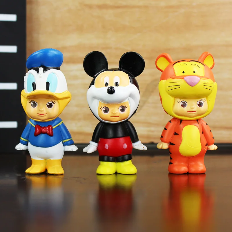 Disney Игрушечные лошадки 6 шт./лот сынок Ангел ПВХ Фигурки Микки и Минни Маус Мышь