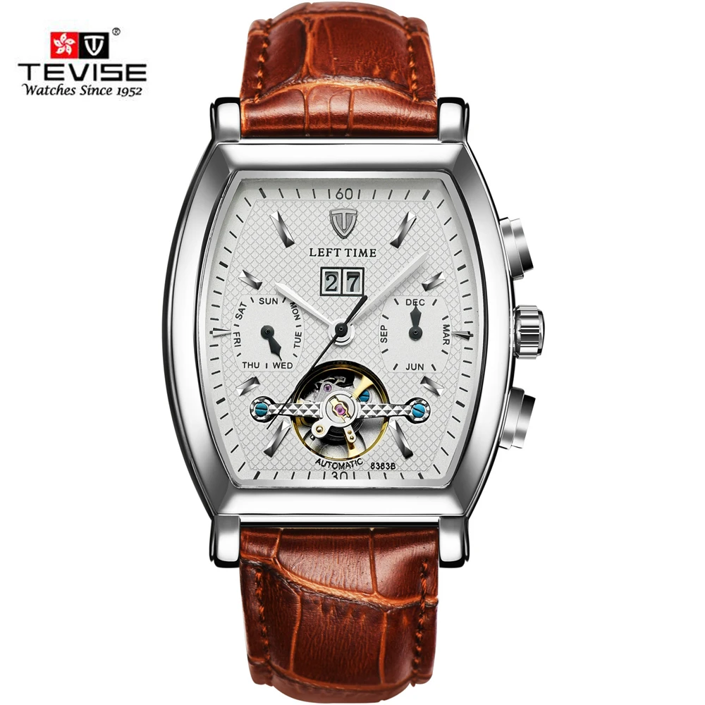 3 TEVISE для мужчин Tourbillon Автоматический деловые часы водостойкий часы в деловом и повседневном стиле Relogio Automatico Masculino с коробкой - Цвет: 3