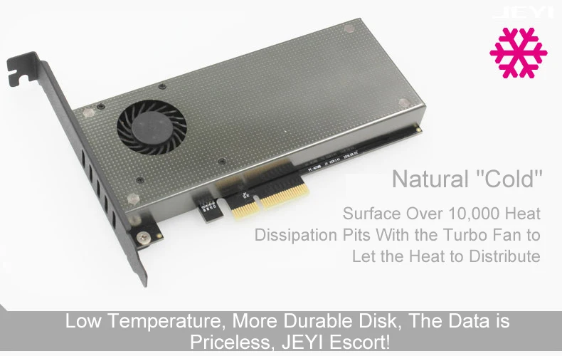JEYI SK9 m.2 расширение NVMe адаптер NGFF к PCIE3.0 Вентилятор охлаждения с вентилятором алюминиевая крышка 12 В+ 3,3 В SSD двойной интерфейс SATA3