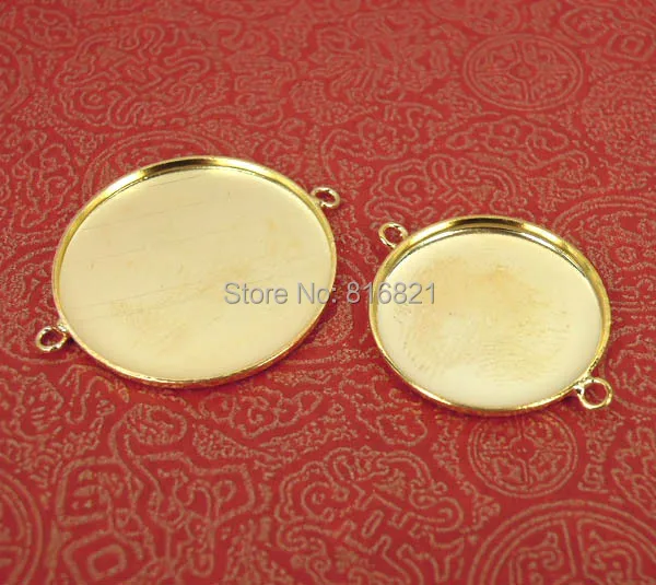 Новый позолоченный круглый ободок чашек с 2 петлями кабошон основа Подвески