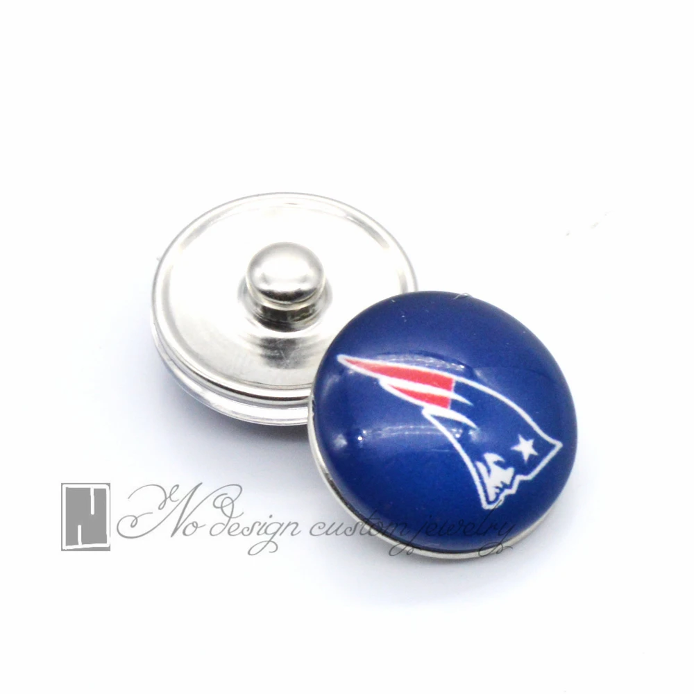 Футбол New England Спорт Стекло щелкает кнопками 18 мм 12 fit кнопки jewelry браслет Подарок