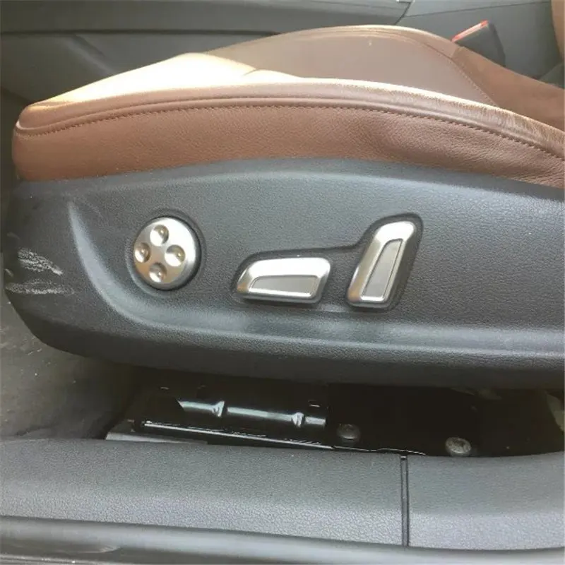 

WELKINRY car auto cover For Audi A4 B9/8W 2016 2017 2018 2019 ABS chrome car seat adjustment switch button knob cap trim