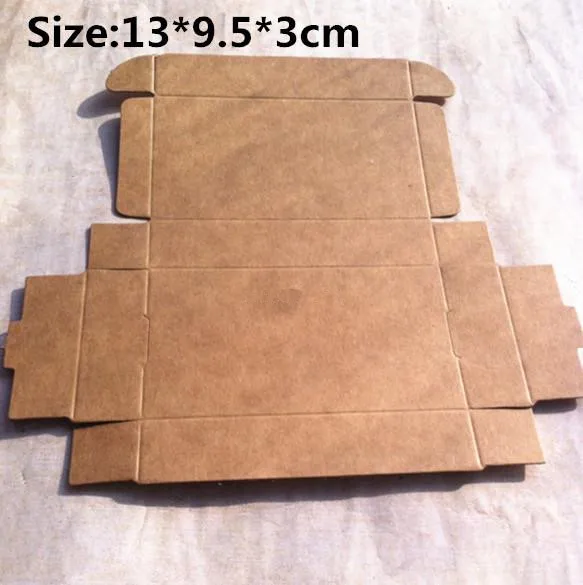 

50pcs/lot Kraft Paper Boxes 13*9.5*3cm DIY Craft Gift Jewelry Handmade Soap Storage Box Candy Package Aircraft Box