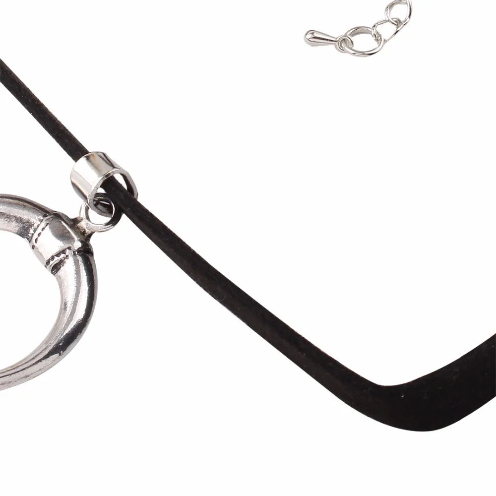 Трендовое ожерелье с подвеской простое черное бархатное готическое колье ручной