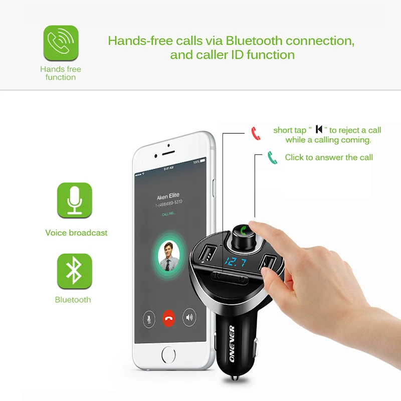 Fm передатчик Bluetooth беспроводной fm модулятор радио автомобильный комплект