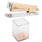 Набор столов из желтого золота и акрила, набор столов из золота Элегантный степлер пробы