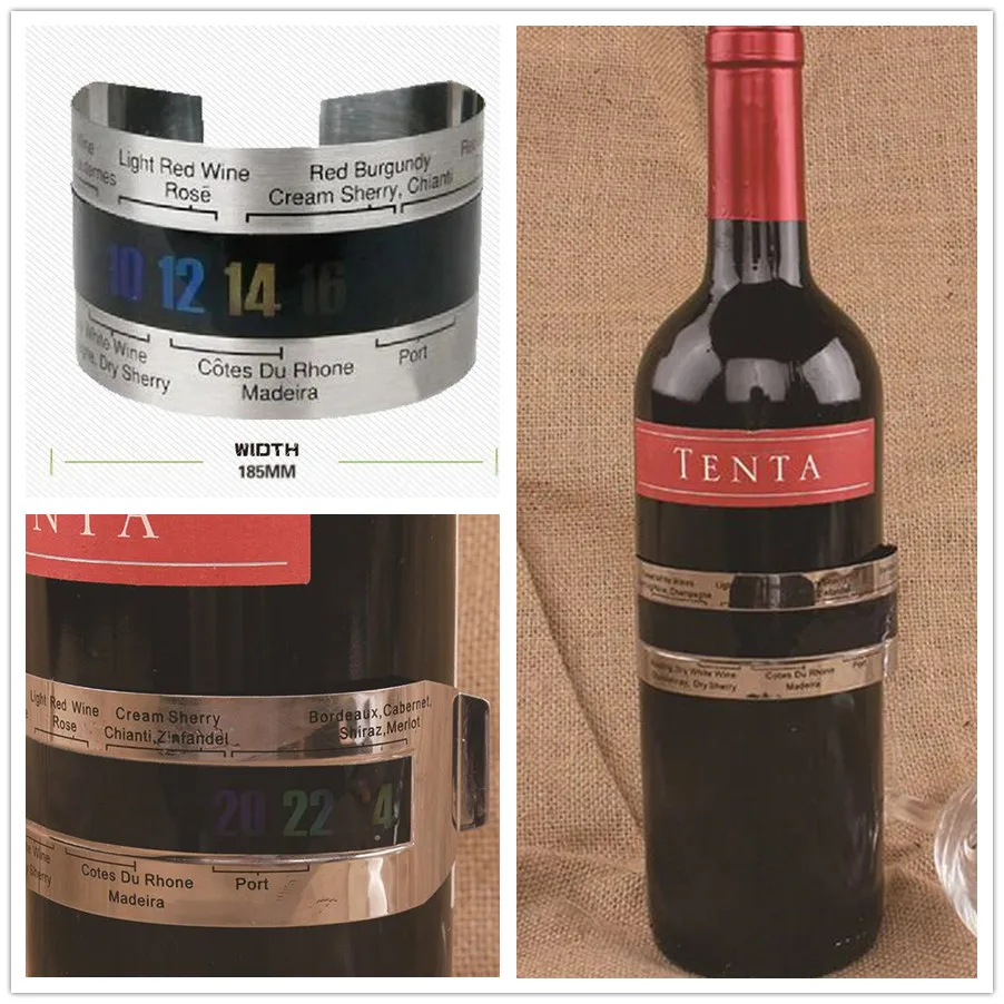 Нержавеющая Сталь Вино браслет термометр (4-24ɼ) красное вино датчик температуры