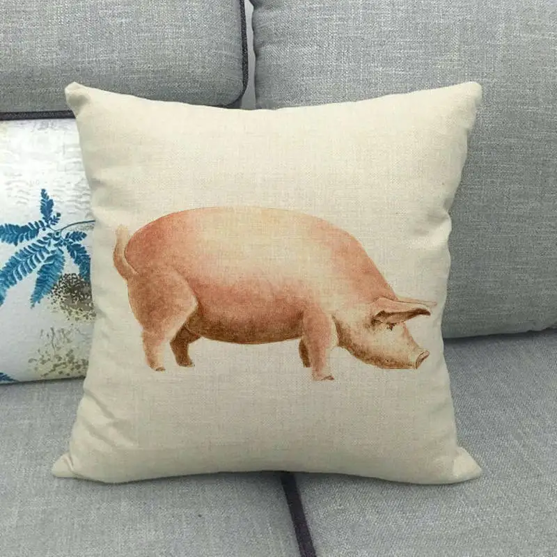 45cm*45cm simple drawing fram animals design linen/cotton throw pillow covers couch cushion cover home decor | Дом и сад
