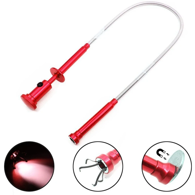 

Claw-Type Magnetic Pick-Up Tool Flexible Claw Pickup Tool With Led Lights 4 Claw Claws, For Garbage Pick Up